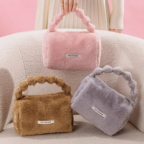 Plush Handle Makeup Pouch reference sample